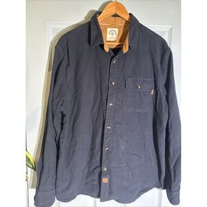 Dubinik Flannel Solid Blue Long Sleeve Shirt Sz XL. Customized Version. Cotton.